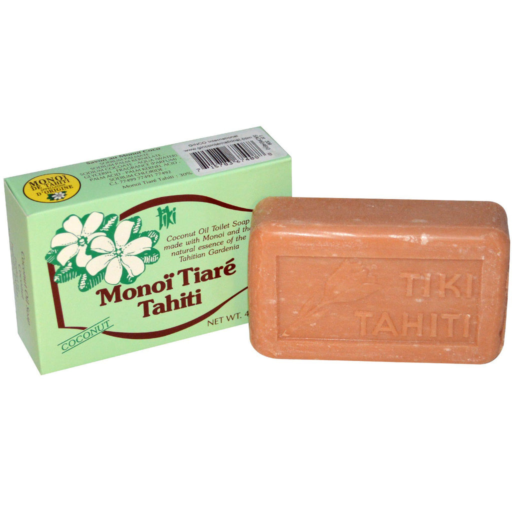 Monoï Tiare Tahiti, Savon à l'huile de noix de coco, parfumé à la noix de coco, 4,55 oz (130 g)