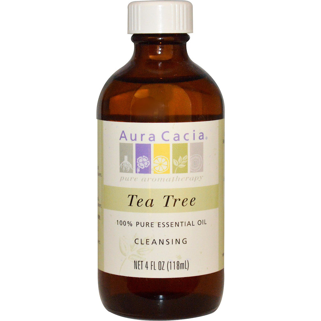 Aura Cacia, 100% pure etherische olie, Tea Tree, 4 fl oz (118 ml)