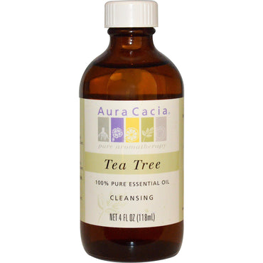Aura Cacia, olio essenziale puro al 100%, albero del tè, 4 fl oz (118 ml)