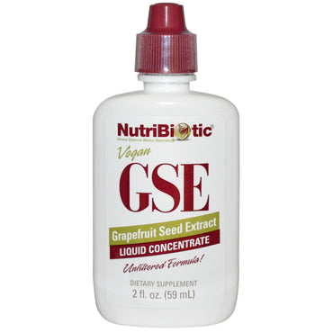 NutriBiotic, concentrado líquido GSE, extracto de semilla de pomelo, 2 fl oz (59 ml)
