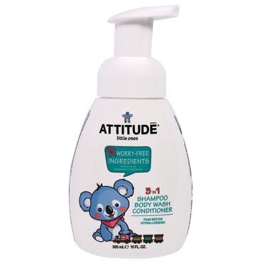 ATTITUDE, Little Ones, 3 in 1 Shampoo Body Wash Conditioner, Pear Nectar, 10 fl oz (300 ml)