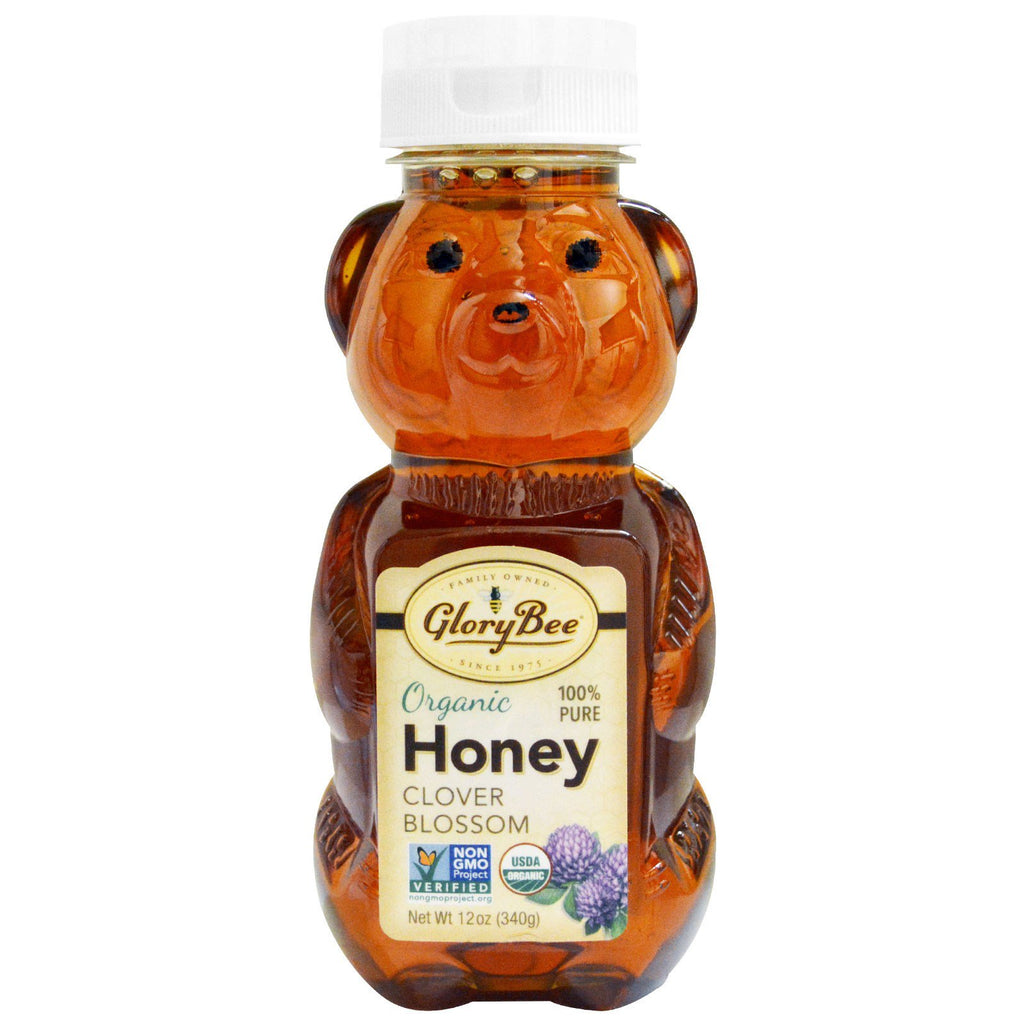 GloryBee, honung, klöverblom, 12 oz (340 g)