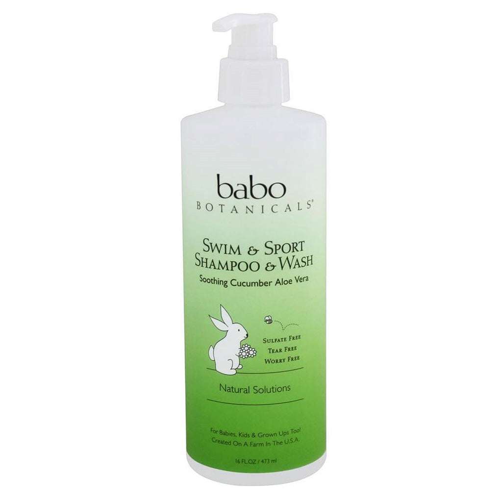 Babo Botanicals, Swim & Sport Shampoo & Wash, Cucumber Aloe Vera, 16 fl oz (473 ml)