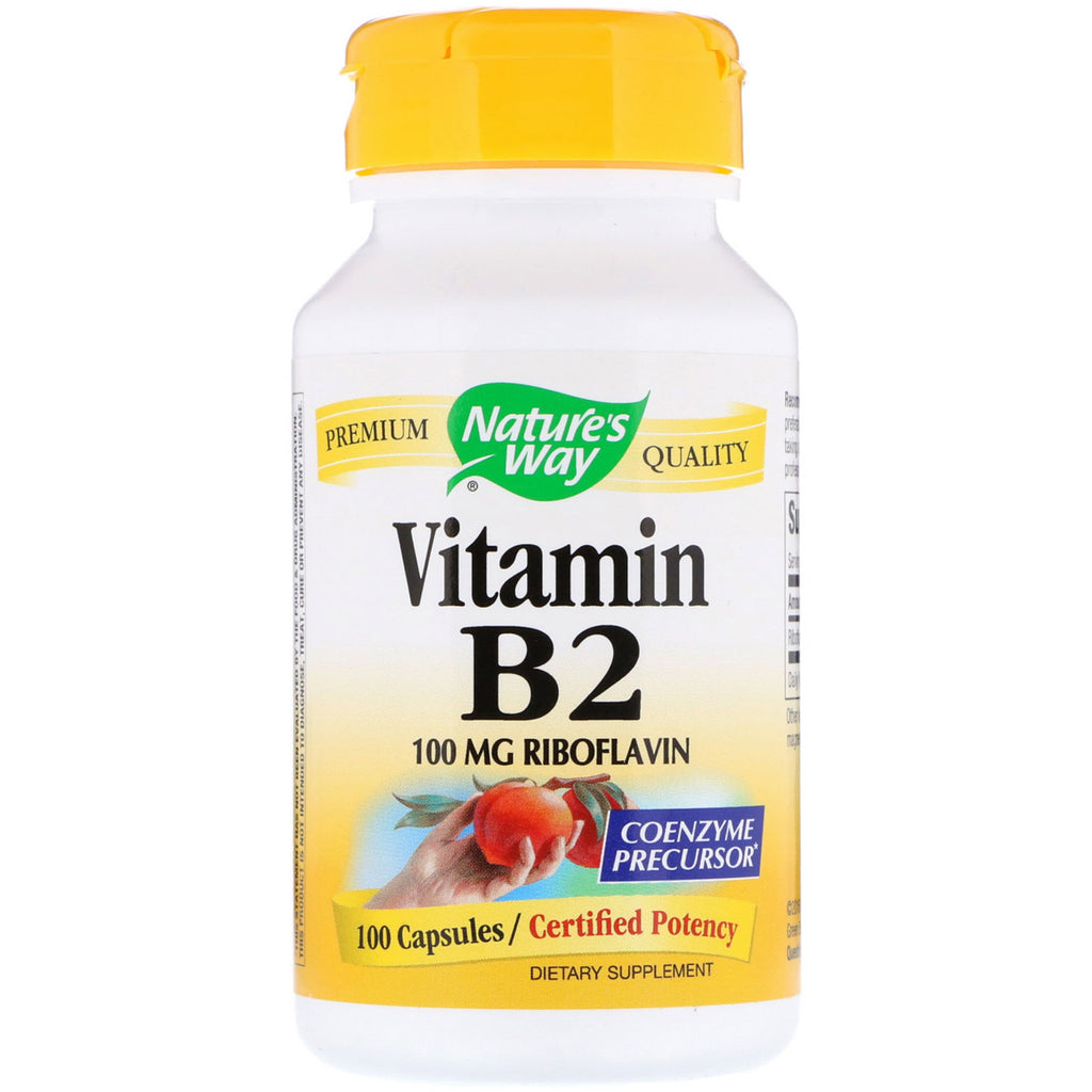 Nature's Way, Vitamin B2, 100 mg, 100 kapsler