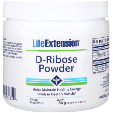 Life Extension, D-ribosa en polvo, 5,29 oz (150 g)