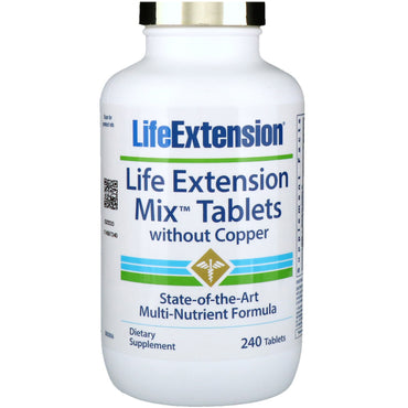 Life Extension, Mélange de comprimés sans cuivre, 240 comprimés