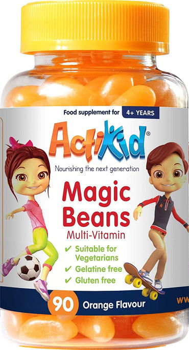 ActiKid, Magic Beans Multi-Vitamin, Orange – 90 Gummibärchen