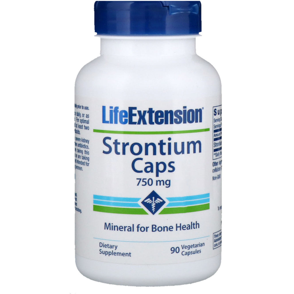 Life Extension, capsule di stronzio, minerale per la salute delle ossa, 750 mg, 90 capsule vegetariane