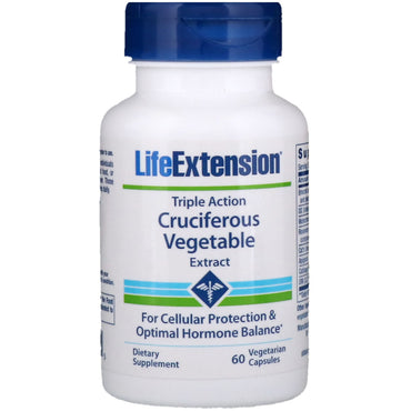 Life Extension, Extrait de légumes crucifères triple action, 60 capsules végétariennes