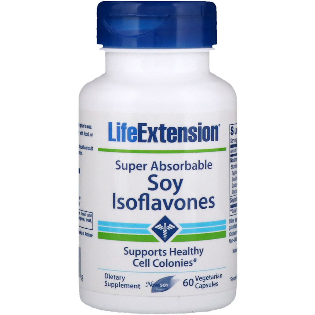 Life Extension, Isoflavonas de soja, súper absorbibles, 60 cápsulas vegetales