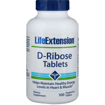 Life Extension, Tabletas de D-ribosa, 100 tabletas vegetarianas