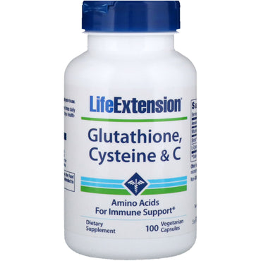 Life Extension, Glutatión, Cisteína y C, 100 Cápsulas Vegetarianas