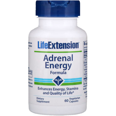 Life Extension, Fórmula de energía suprarrenal, 60 cápsulas vegetales