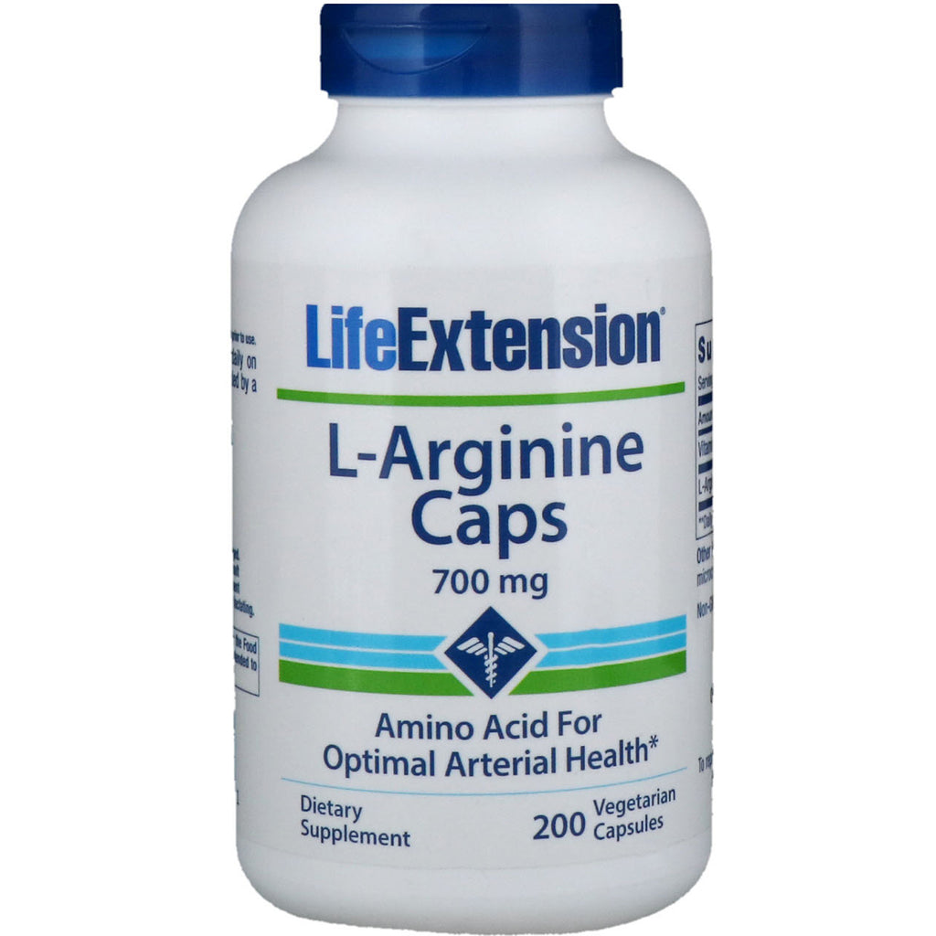 Life Extension, L-Arginine Caps, 700 mg, 200 vegetariske kapsler