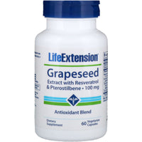 Life Extension, Grapeseed Extract with Resveratrol & Pterostilbene, 100 mg, 60 Vegetarian Capsules