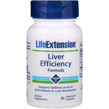 Extensión de vida, fórmula de eficiencia hepática, 30 cápsulas vegetales