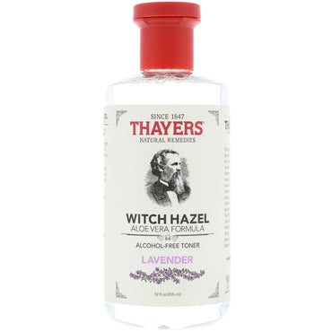 Thayers, Witch Hazel، تركيبة الصبار، تونر خالٍ من الكحول، لافندر، 12 أونصة سائلة (355 مل)
