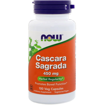 Now Foods, Cáscara Sagrada, 450 mg, 100 Cápsulas Vegetais
