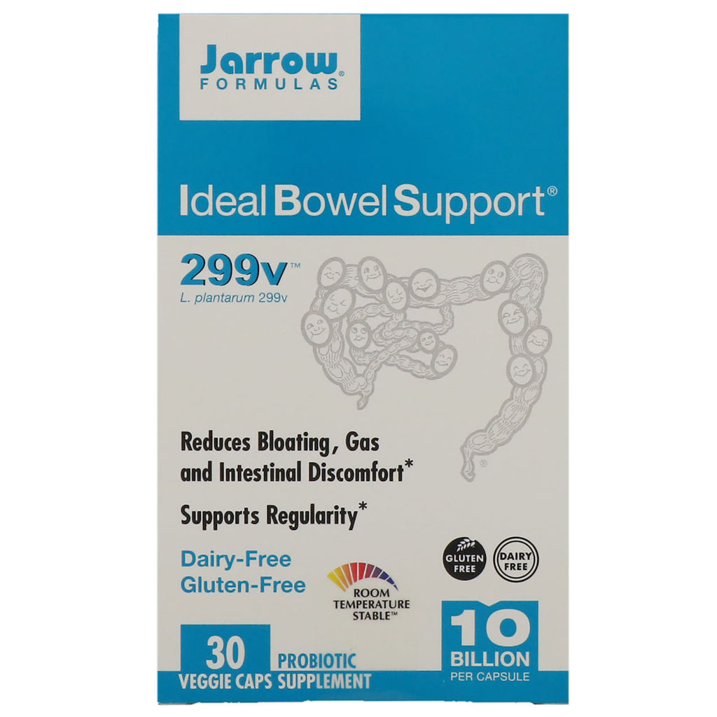 Fórmulas Jarrow, soporte intestinal ideal, 299v, 30 cápsulas vegetales