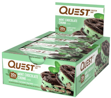 Quest Nutrition Quest Bar Protein Bar Ciocolată cu mentă 12 batoane 2,1 oz (60 g) fiecare