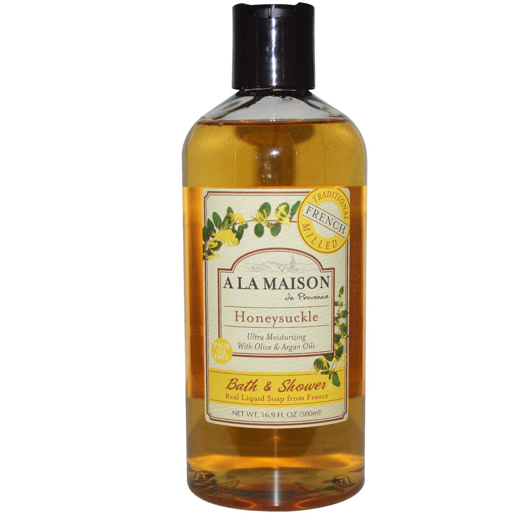 A La Maison de Provence, Bath & Shower Liquid Soap, Honeysuckle, 16.9 fl oz (500 ml)