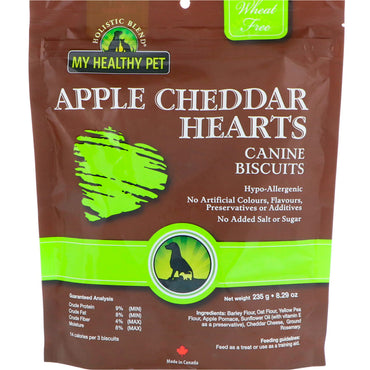 Mélange holistique, My Healthy Pet, cœurs aux pommes et au cheddar, biscuits canins, 8,29 oz (235 g)