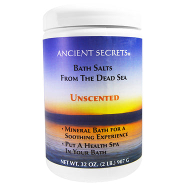 Ancient Secrets, Lotus Brand Inc., Badesalt fra Det Døde Hav, uparfumeret, 2 lbs (907 g)