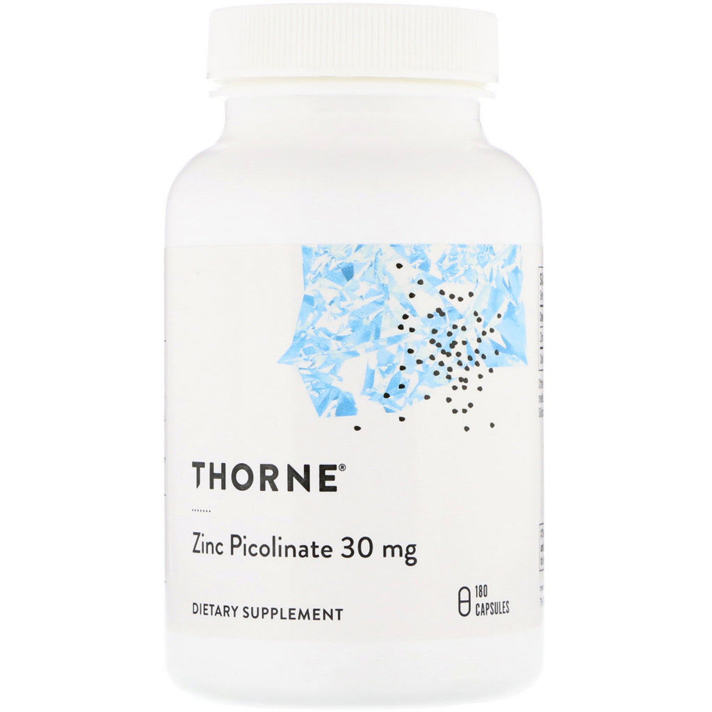 Thorne Research, zinkpicolinat, 30 mg, 180 kapsler