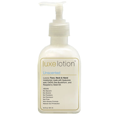 LuxeBeauty, Luxe Lotion, Luxury Face, Body, & Hand Moisturizer, Unscented, 8.5 fl oz (251 ml)