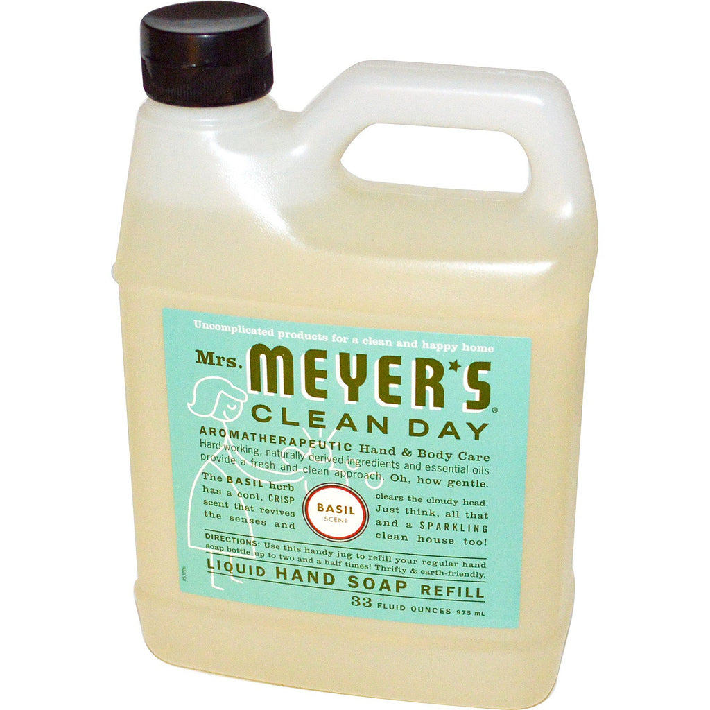 Mrs. Meyers Clean Day, 액체 손 비누 리필, 바질 향, 975ml(33fl oz)