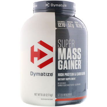 Dymatize Nutrition, Super Mass Gainer، بالفراولة، 6 رطل (2.7 كجم)
