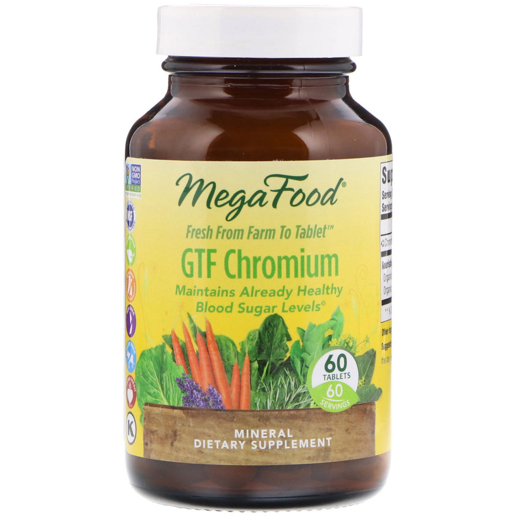 Megafood, GTF-Chrom, 60 Tabletten