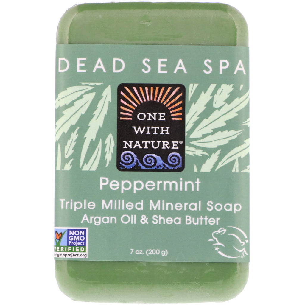 One with Nature, Triple Milled Mineral Soap, Peppermint, 7 oz (200 g)