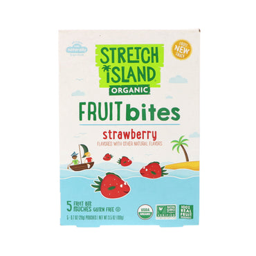 Stretch Island, Bocaditos de fruta, fresa, 5 sobres, 20 g (0,7 oz) cada uno