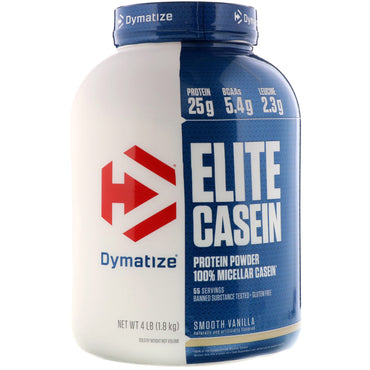 Dymatize Nutrition, Elite Caséine, Vanille Onctueuse, 4 lb (1,8 kg)