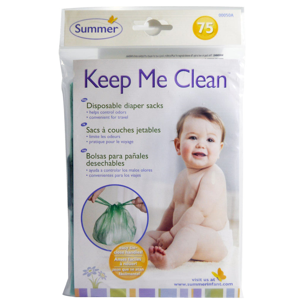 Summer Infant, Keep Me Clean, bolsas de pañales desechables, 75 unidades