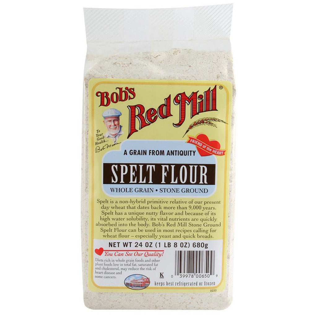 Bob's Red Mill, dinkelmjöl, fullkorn, stenmald, 24 oz (680 g)