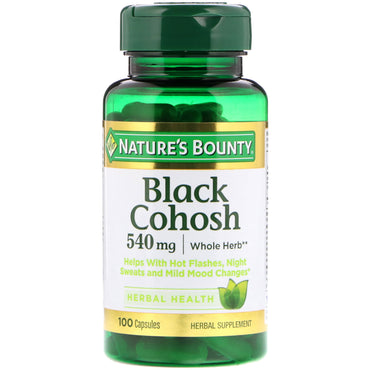 Nature's Bounty, Cohosh negro, 540 mg, 100 cápsulas