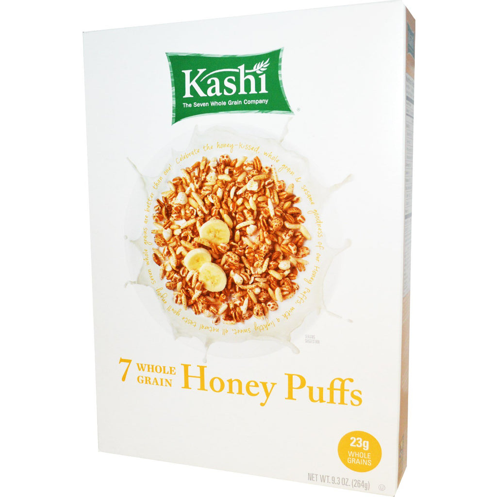 Kashi, พัฟน้ำผึ้งทั้งเมล็ด 7 ชิ้น, 9.3 ออนซ์ (264 กรัม)