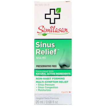Similasan, ceață nazală pentru ameliorarea sinusurilor, 0,68 fl oz (20 ml)