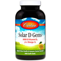 Carlson Labs, Solar D Gems, Natural Lemon Flavor, 4000 IU, 360 Soft Gels