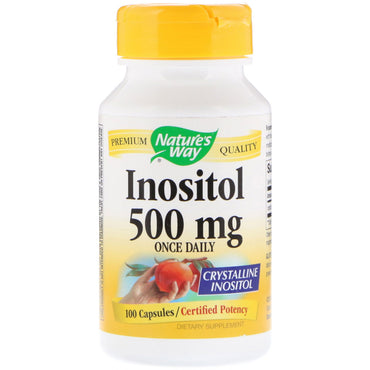 Nature's Way, Inositol, en gång dagligen, 500 mg, 100 kapslar