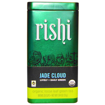 Thé Rishi, thé vert en feuilles, nuage de jade, 1,94 oz (55 g)