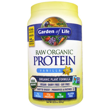 Garden of Life, RAW-Protein, Pflanzenformel, Vanille, 22 oz (624 g)
