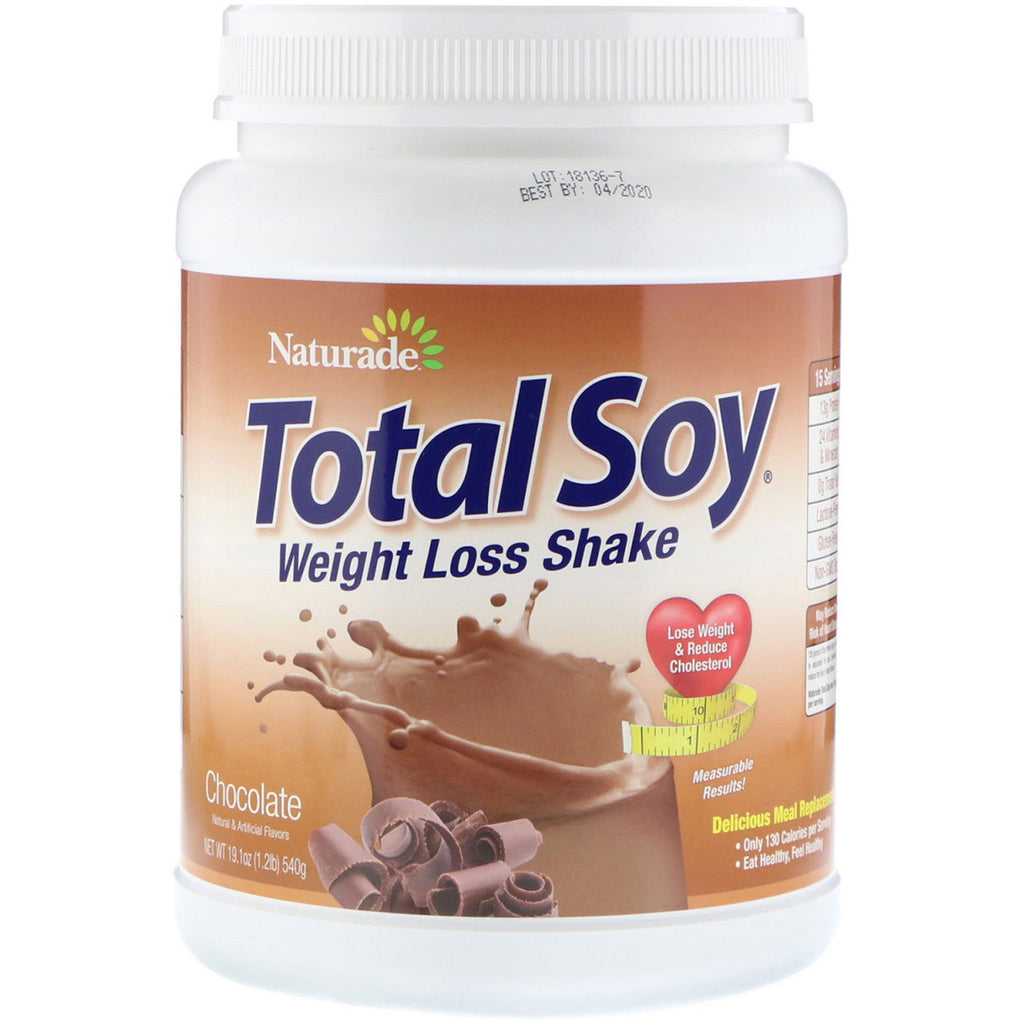 Naturade, Total Soy, เชคลดน้ำหนัก, ช็อคโกแลต, 19.1 ออนซ์ (540 กรัม)