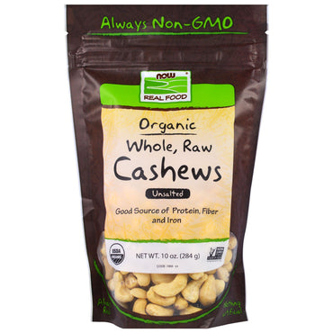 Now Foods, Real Food, , Whole, Raw Cashews, Unsalted, 10 oz (284 g)