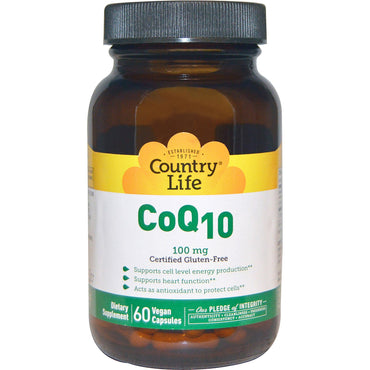Country Life, CoQ10, 100 mg, 60 cápsulas veganas