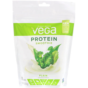Vega, Smoothie cu proteine, simplu neîndulcit, 8,9 oz (252 g)