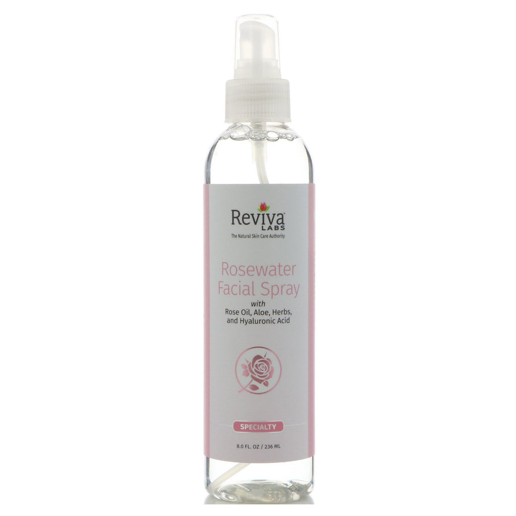 Reviva Labs, Spray do twarzy z wodą różaną, 8 uncji (236 ml)