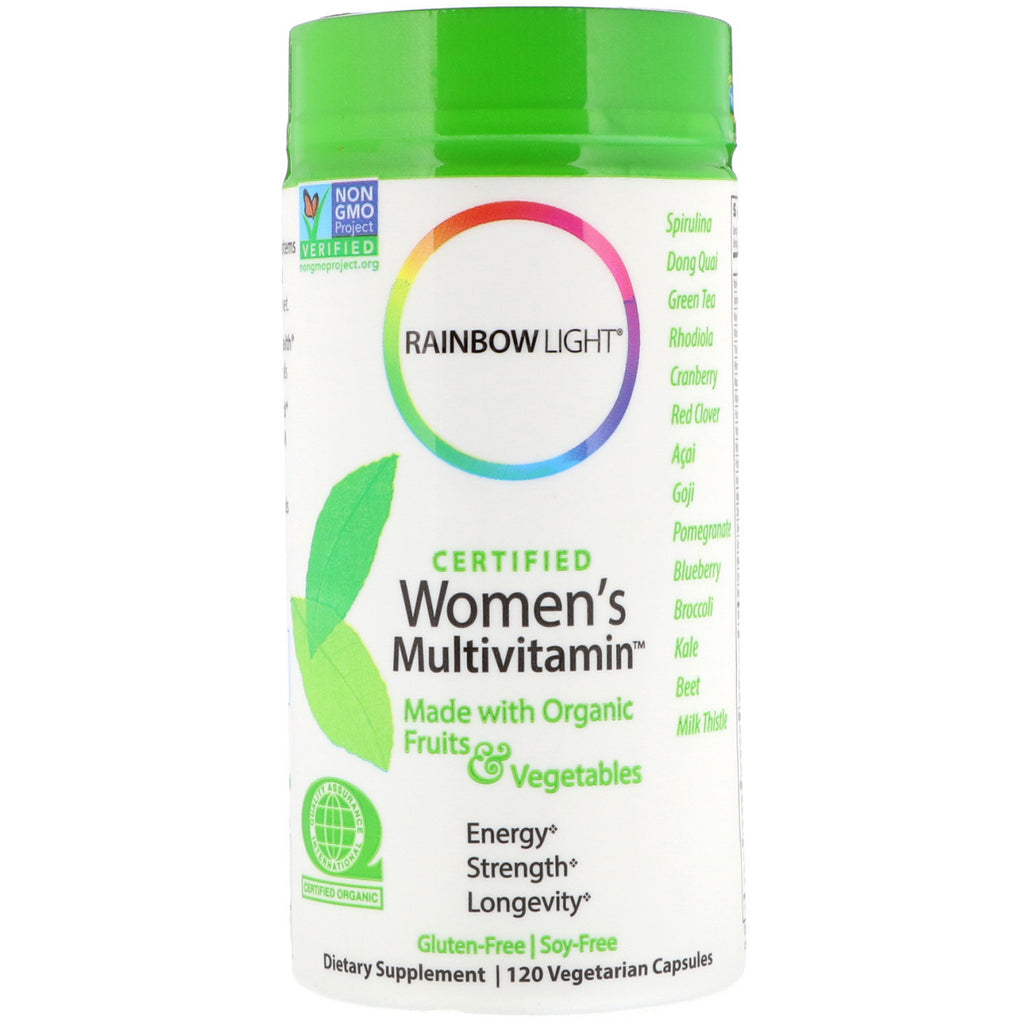 Rainbow Light, certifierad multivitamin för kvinnor, 120 vegetariska kapslar